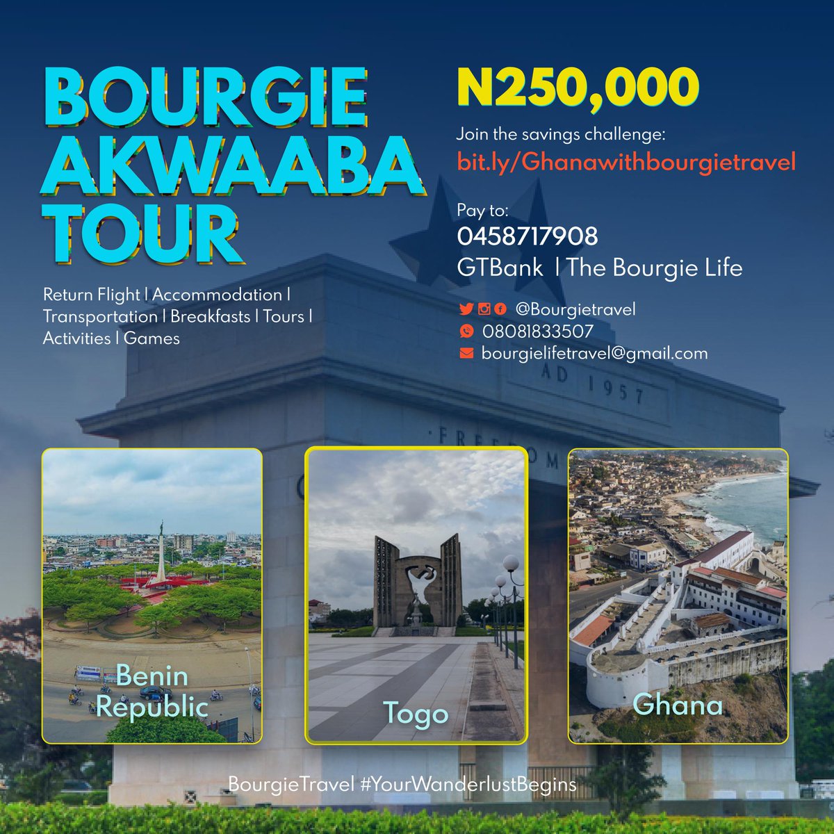 bourgietravel's tweet photo. If you loved #TheWantour's reaction at the #PythonTemple in Ouidah from yesterday, then you should join our tour through West Africa this December.
Book now and pay later when you sign up here - https://t.co/7p2n0UWP8a
#BourgieTravel #YourWanderlustBegins #Travelislife https://t.co/VumkOUgHM8
