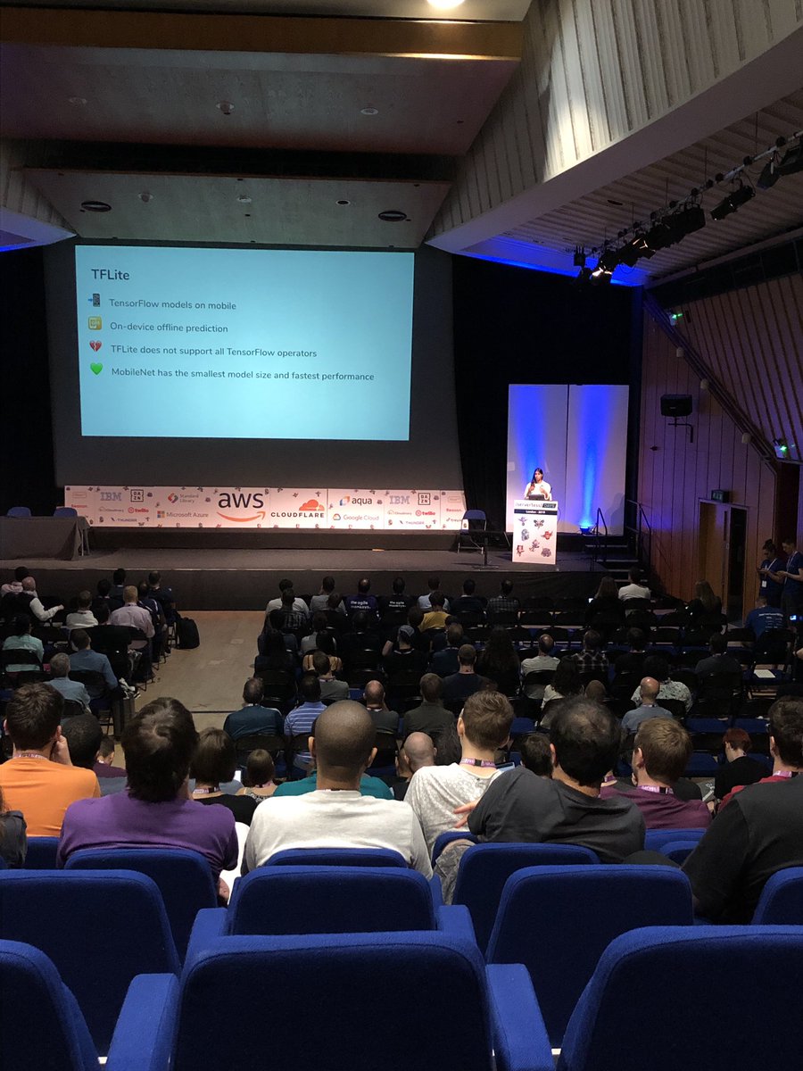 slszone's tweet image. A peek into a day of a data scientist; ML on mobile and serverless talk &amp;amp; demo by @alexandraabbas @teamdatatonic @ serverlessdaysLDN 2019. @GCPcloud &amp;amp; it’s Ai platform looking convincing as the place to be for ML workloads. #serverlessldn