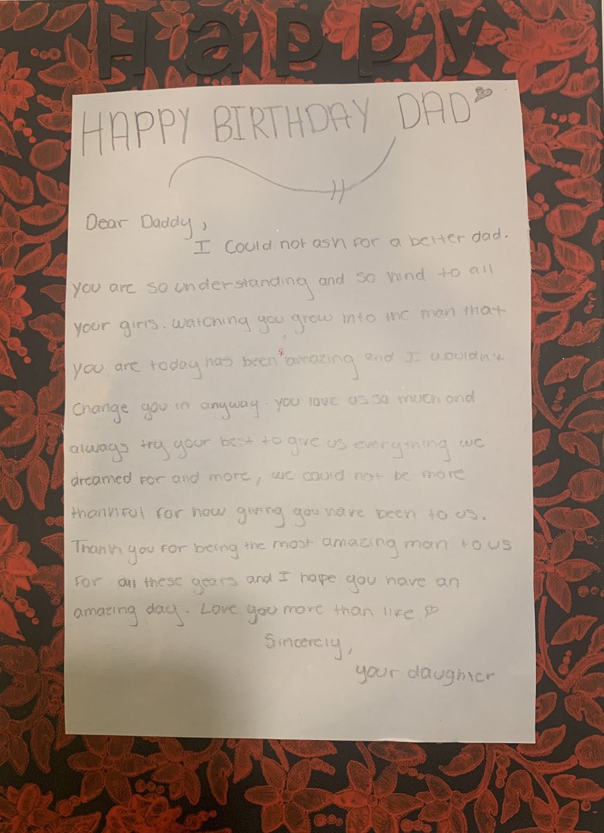 ToddSpeciale's tweet photo. My best birthday gifts yet from my amazing daughters who made me cry (again) lol 😍🙏🏼
The best gifts a father CAN EVER receive are the words of his children expressing how they feel about their dad.
#LuckiestManEver #Happy43rdToMe #TSPESH #BeyondBlessed https://t.co/hmrtdY94OA
