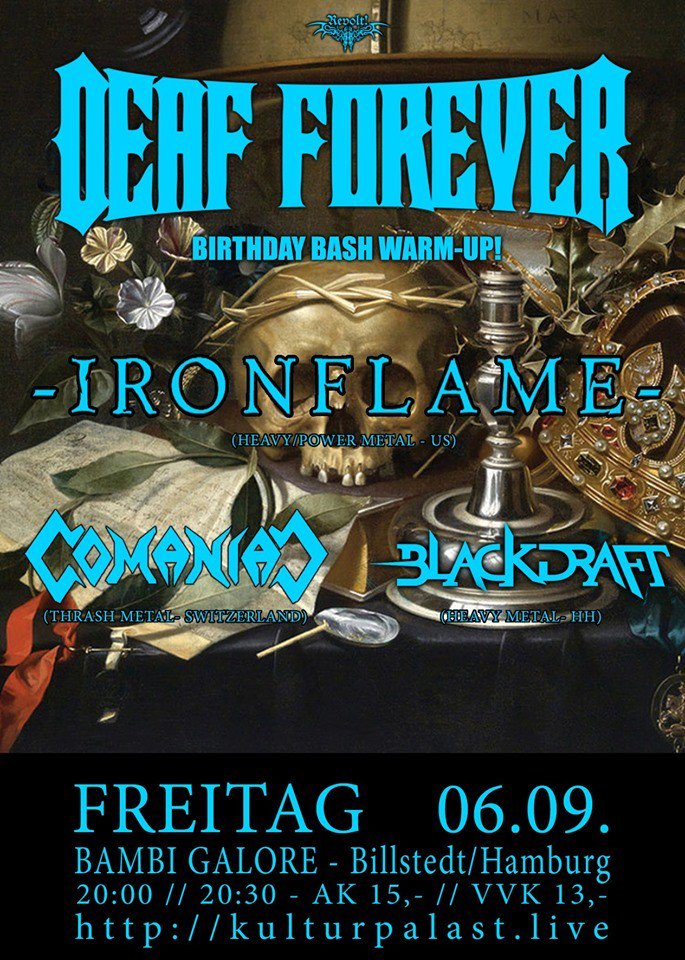 deafforever2014's tweet photo. Das Warm-up für unseren Birthday Bash - am 06.09. im Bambi Galore mit Ironflame, Comaniac und Blackdraft
#ironflame #comaniac #blackdraft #deafforeverbirthdaybash #hamburg #bambigalore https://t.co/SS2s2KwOWK