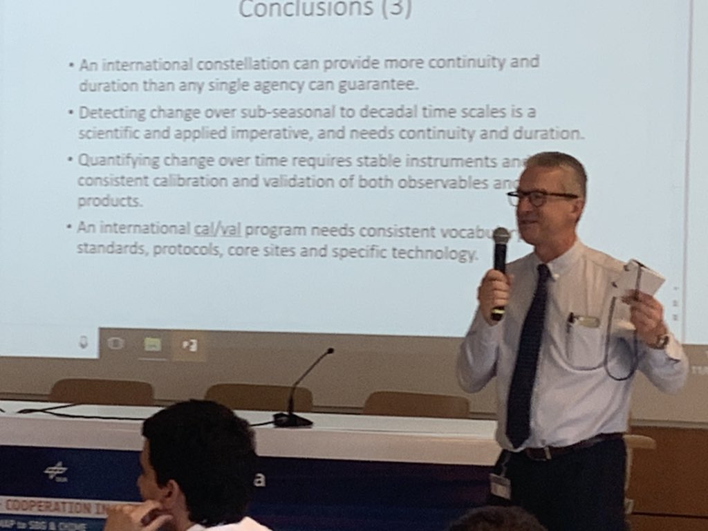 belgaroo's tweet photo. Dr Mike Rast gives closing speech to a great few days at ESRIN @ESA_EO @NASAJPL @DLR_en @AlexEarthObs @NCRISimpact @Arc_Cuava @TERN_Aus https://t.co/FzSkAo0lTy