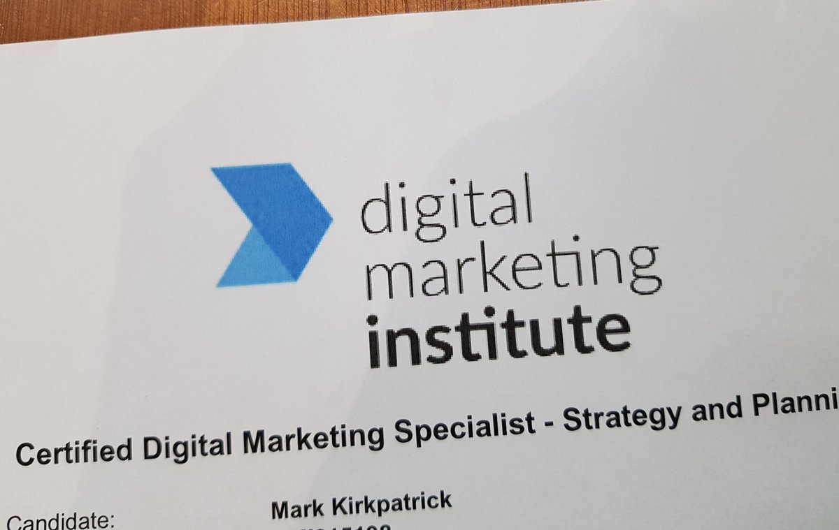 mkirkpat's tweet photo. Great to pass exams in professional diploma in digital strategy and planning earlier today from @dmigroup ...been busy studying  and worth it!...brill course #onwards #DigitalTransformation #digitalnz https://t.co/MQkV5wF6sE