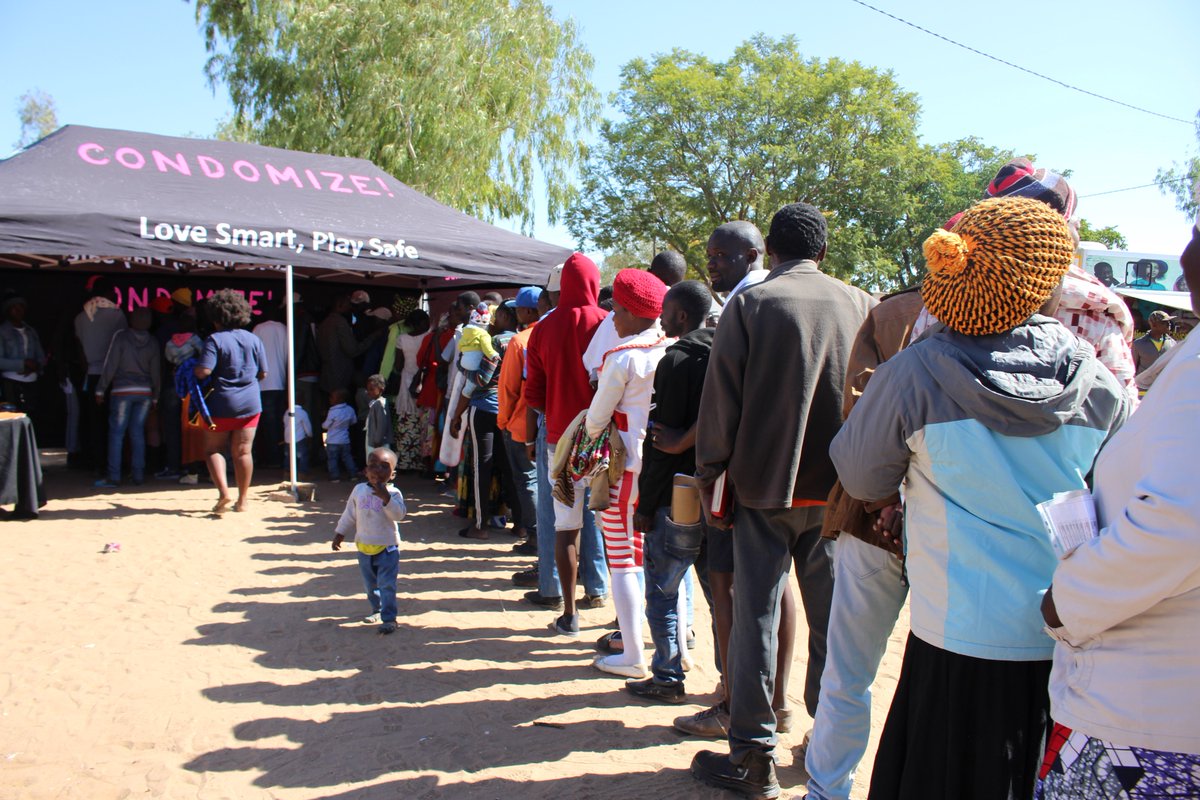 UNFPA_Namibia's tweet photo. #CONDOMIZECampaign outreach at the #OsireRefugeeCamp in commemoration of World Population Day. Refugees too have a right to protect themselves against #HIV & other #STIs.
#BeFReeRefugee Youth Dialogue @FLON_Namibia
@Atayeshe
@JulittaOnabanjo
@UNFPA_ESARO https://t.co/J4I7GU81Oh
