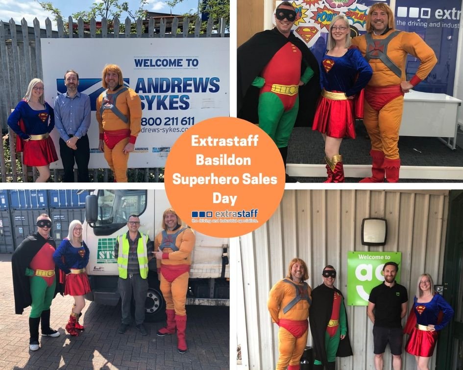 extrastaff's tweet photo. Here's our Basildon branch out visiting their clients @STSFlooring @ao @AndrewsSykes for our company wide Superhero Sales Day!
#extrastaff #salesday #superheroes https://t.co/qFDKgRz3bt