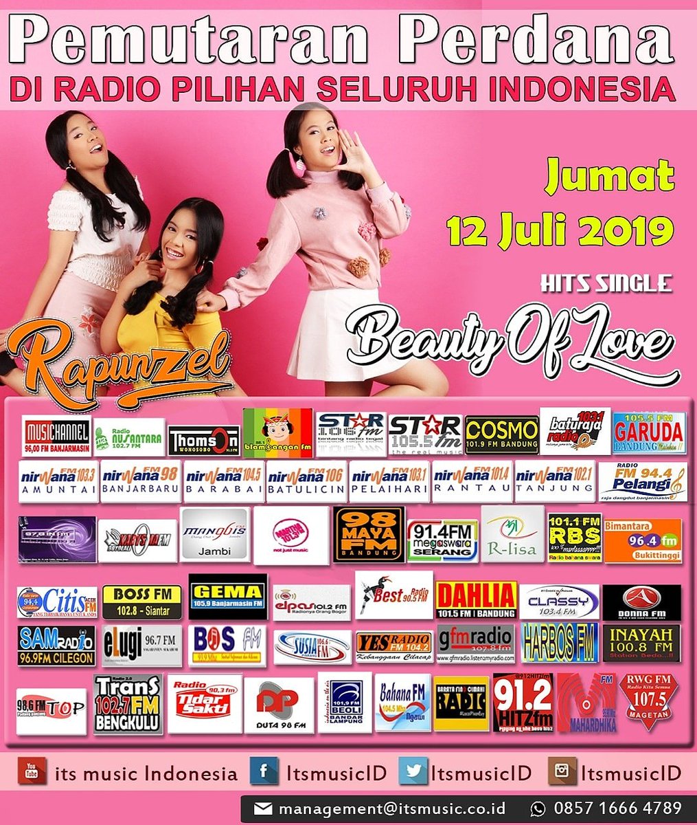 ItsmusicID's tweet photo. Beauty of love _ Rapunzel 
Pemutaran Serentak di Radio Pilihan https://t.co/xVpkPmeEww