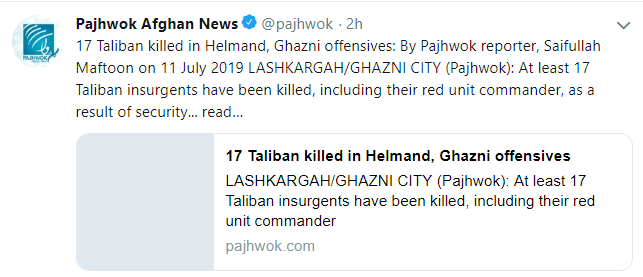gowharbegom's tweet photo. During the operation conducted n #Lashkarga #Helmand and #Ghazni more than 17 #taliban militants r killed by #ANDSF. #taliban r losing more territories and faces heavy loss. #talibanfailed #Alfathfailed #Talibanloss https://t.co/b7czBzUE5u