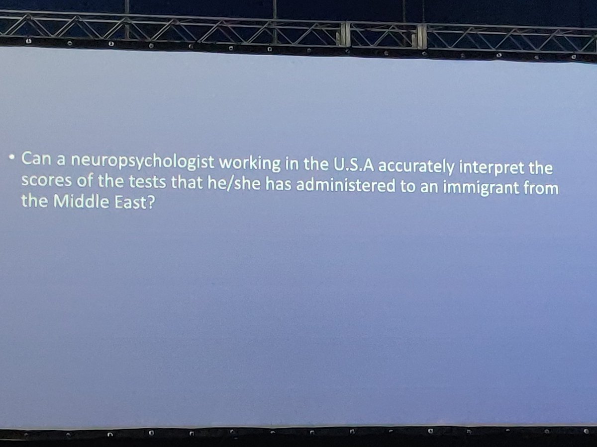 Shathim's tweet photo. This is an important question in Botswana! Can we accurately interpret scores of the tests which were developed in other countries as is? #INS2019inRio #sbpn #crossculturalneuropsychology https://t.co/see8bTXrGH