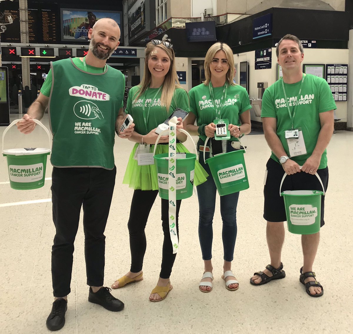 DaveMaitland's tweet photo. HR Crew doing our bit for #MacTakeover @ Charing Cross Station. Thanks so much to everyone that’s donated 😍 https://t.co/YBB8tbH9DL