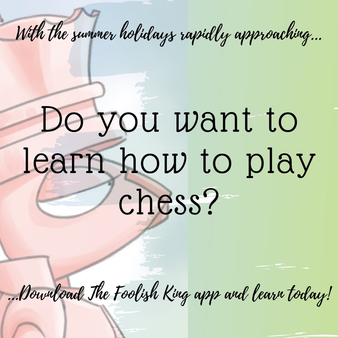 the_foolishking's tweet photo. What better way to pass the time this summer than learn the timeless game of #chess ♟ download our app now to learn! #newskill https://t.co/wiRSmlW2sI
