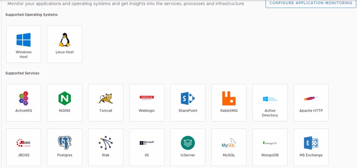 VMwareAriaOps's tweet photo. Native application monitoring in vRealize Operations 7.5 gives full apps-to-infrastructure visibility for speedy troubleshooting. See how to get started:  https://t.co/Zquyu3Ypr9 https://t.co/RUd5YuQzHR