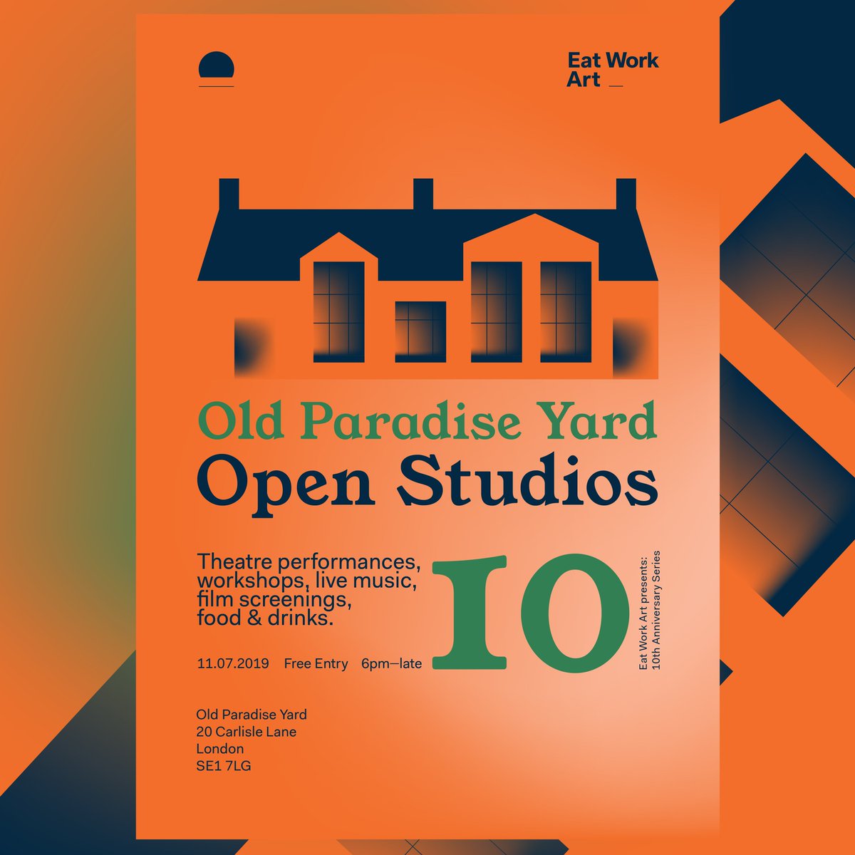 TODAY IS THE DAY! OPEN STUDIOS kicks off at 6pm. Come down, have a drink in the yard, meet the residents and explore the site. Enjoy live music and interactive theatre performances, a fashion show, live painting, food &amp; drinks.
FREE ENTRY: ow.ly/oYsB30p3c6t