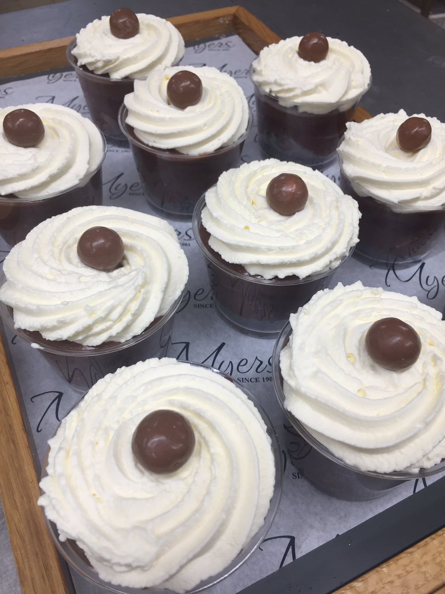 Luxury Belgian Chocolate Trifles;   
Homemade chocolate brownie, topped with milk chocolate malteser mousse, Belgian dark chocolate custard and fresh cream. #chocolate #chocolatetrifle #maltesers #chocoholic #treatyourself