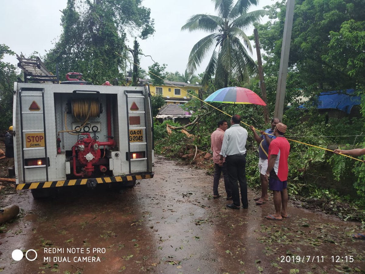 Jayeshvsal's tweet photo. Political earthquakes in Goa don't deter our mission of #PuttingBasicsInPlace & doing my job. Our work goes on. Big tree fell on Dandarim Nerul Road blocking traffic & disrupted Power. Fire & Electricity dept is doing the job on war footing with the help of locals. #NerulForward https://t.co/yKaf2aZmx9