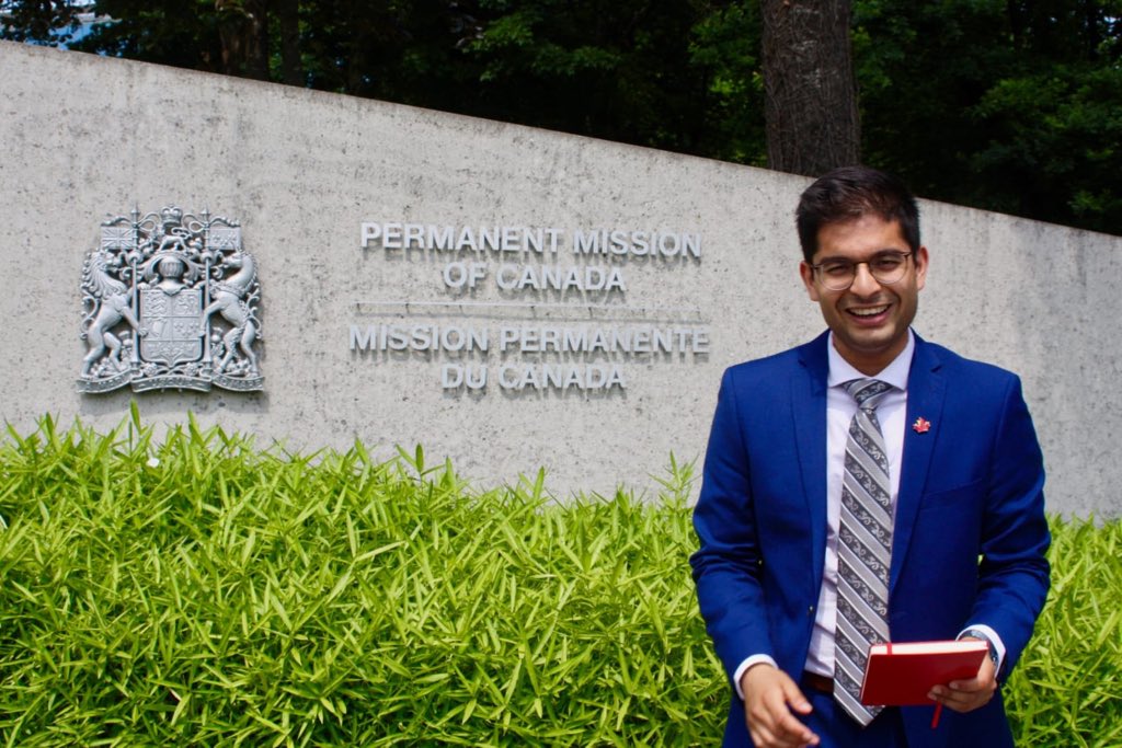 Dursami's tweet photo. So proud of my son who is completing his internship next week @wto in Geneva as a legal intern with the Permanent Mission of Canada. Zohaib is a @MeadowvaleSS @PeelSchools graduate and just completed 1L @WesternuLaw https://t.co/3Zz1Q0O2R0
