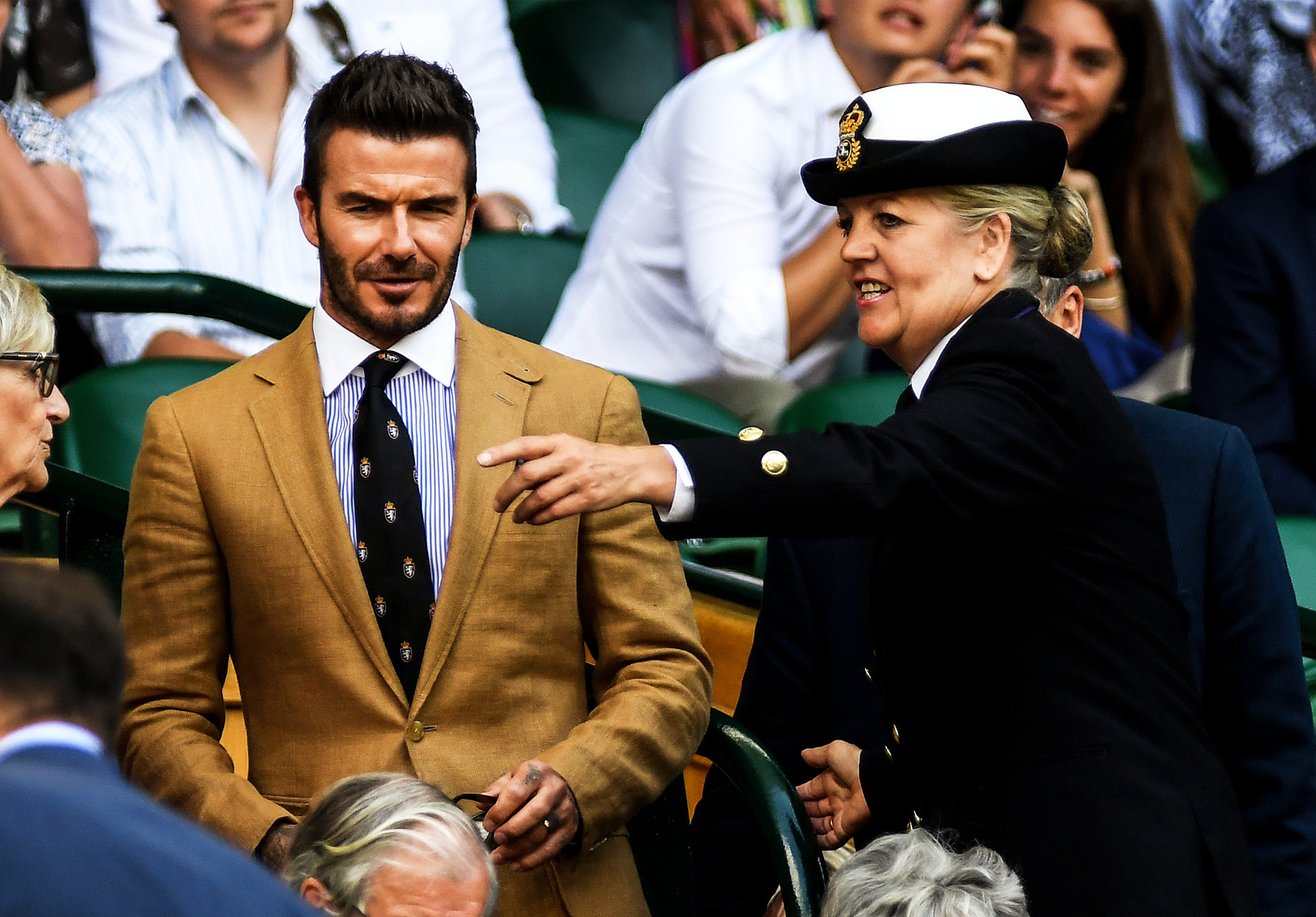 B/R Football on X: David Beckham taking in the Wimbledon action