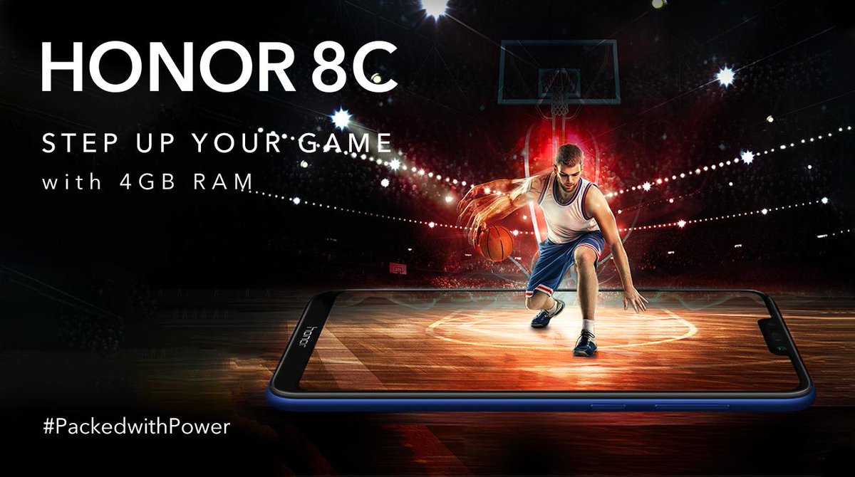 HiHonorIndia's tweet photo. Be game for any challenge with the massive 4GB RAM on HONOR 8C.
Buy the #PackedWithPower smartphone now: https://t.co/LtWowBwyvr https://t.co/MlQlcifxSw