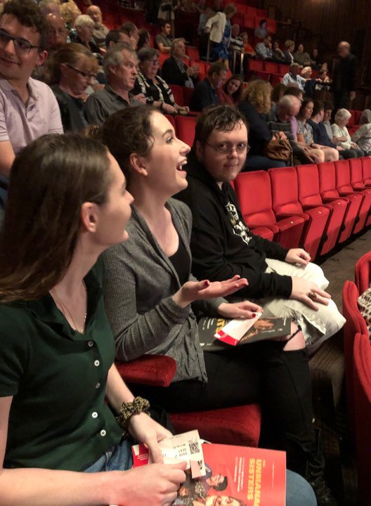 ArcadiaIreland's tweet photo. Our second Summer session students got to see Two Pints at the Abbey Theater last night! A bit of Irish humor tied in with Irish lament is nothing short of an unforgettable cultural experience. #arcadiaireland #learneverywhere https://t.co/eJVzHzLubE