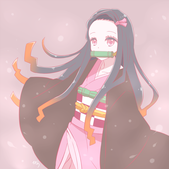 ひなの꒰ ՞•ﻌ•՞ ꒱さんがTwitterに投稿した竈門禰豆子(鬼滅の刃)のイラスト。