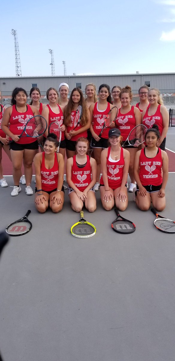 bellevuetennis's tweet photo. New practice uniforms. #LetsGoLadyRedTennis https://t.co/BpL2ZfVlrS