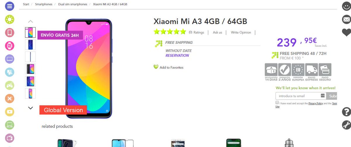 stufflistings's tweet photo. A website has already listed the Xiaomi CC9e as the Xiaomi Mi A3.
As per this website, the Mi A3 will run on Android One (which was kind of known already).
#Xiaomi #XiaomiMiA3 #CC9e https://t.co/HXwH1RSMEu