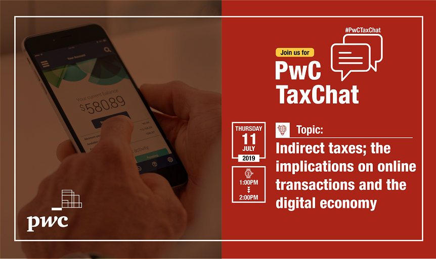 PwC_Nigeria's tweet photo. Thank you for joining us. Today's #PwCTaxChat will discuss: ‘Indirect taxes; the implications on online transactions and the digital economy’. #digitaleconomy Learn more: https://t.co/kDFOcaC8S5 https://t.co/jTasnrskuy