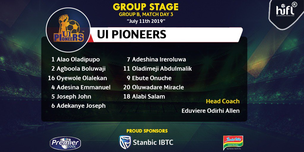 HiFLNigeria's tweet photo. .@UIPioneers first eleven for the #LASUvsUI match

#HiFL2019 https://t.co/qAKV8H3NlR