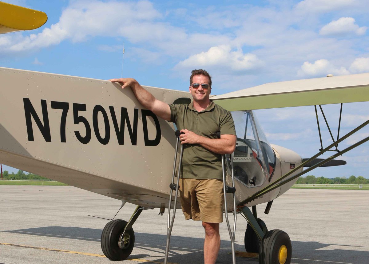 AbleFlight's tweet image. Wounded veteran Lt. Colonel Daniel Gade is now a licensed pilot thanks to his hard work and an Able Flight Scholarship. He'll receive his pilot's wings at EAA AirVenture July 23rd at 10am. Be there to congratulate Daniel and our other new pilots. ableflight.org