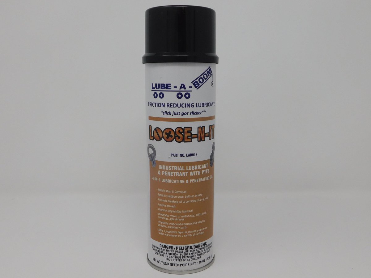 lubeaboom's tweet photo. Loosen up! @lubeaboom just launched our newest product for crane inspectors and technicians. LOOSE-N-IT is a 4-in-1 lubricant and penetrant that loosens stripped and rusted nuts and bolts AND repels water and oxygen. Interested? sales@lubeaboom.com #SlickJustGotSlicker https://t.co/iuX2ZuqHwR