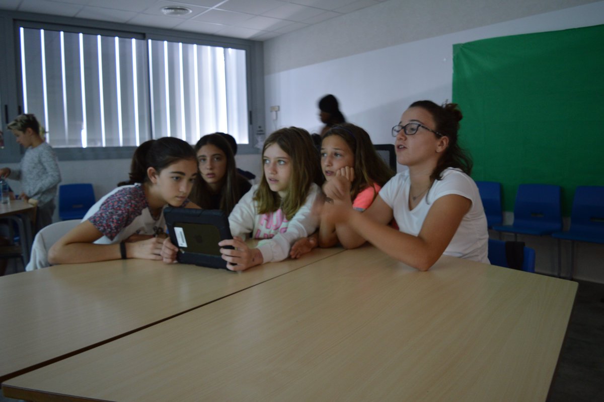 ASBEnglish's tweet photo. In their unit on "Food Around the World," Class B3 is learning about typical foods from different countries. Pictured below are students playing an online learning game, Kahoot, using the iPads to respond in teams. May the best team win! https://t.co/DwU1NBdoGL