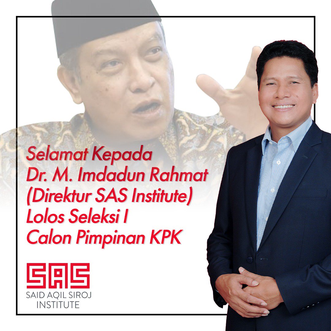 Buat teman-teman mohon doa dan dukungan atas majunya Mas Imdadun Rahmat selaku kader <a href="/nahdlatululama/">Nahdlatul Ulama</a> , dalam seleksi Calon Pimpinan <a href="/KPK_RI/">KPK</a> .