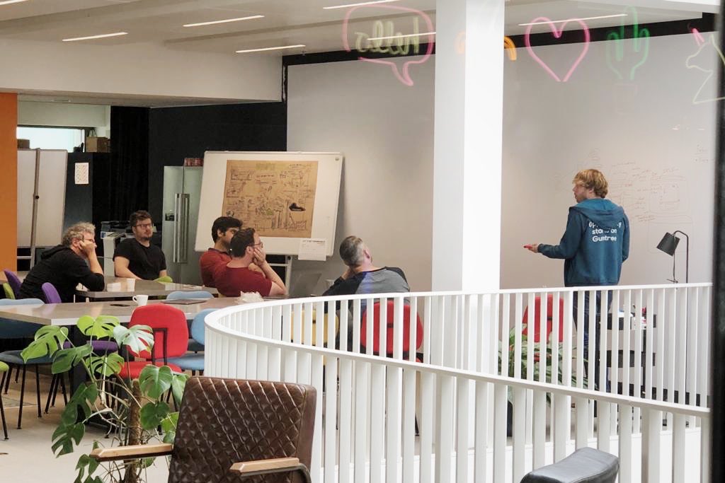 dffrntlab's tweet photo. Here we see a product team in its formative natural habitat. Endlessly discussing how to make the world changing ambitious project go live in the next 7 weeks. 🥵 https://t.co/brCjDqdVAY