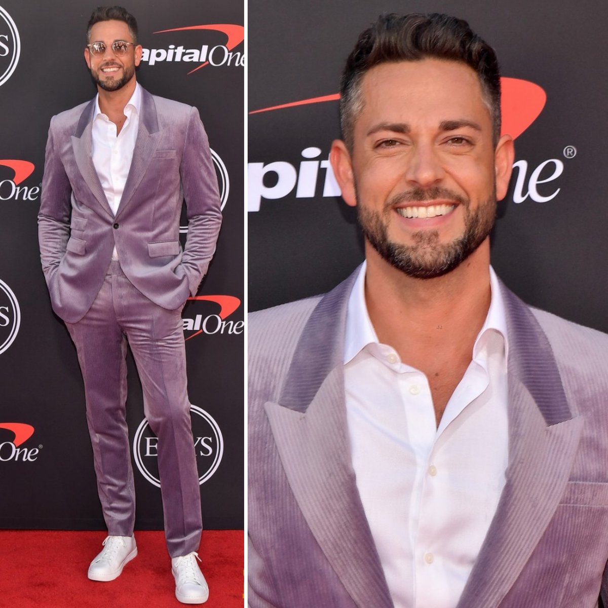 MEGustaChannel's tweet photo. #MEGustaModa - #ZacharyLevi veste completo #Dzojchen, scarpe #KennethCole e occhiali #GarrettLeight sul #redcarpet degli #ESPYAwards2019! #Espys #Espys2019 https://t.co/BMx1Y2EjGv