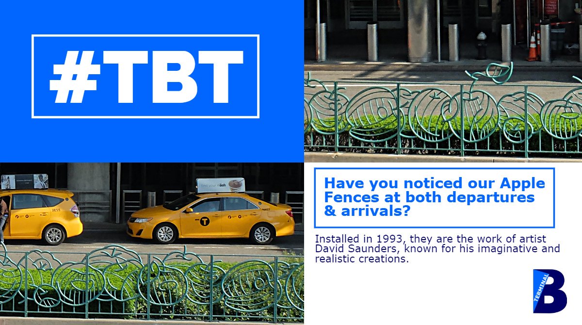 terminalBLGA's tweet photo. #TBT to 1993 when the art "Big Apples” created by New York artist David Saunders was installed along the pedestrian walkways of what was then known as Central Terminal B! #davidsaunders #airportart #nyart #nycartists #queensart #airportartists #laguardiaairport #queenshistory https://t.co/ghAxMsm8FT