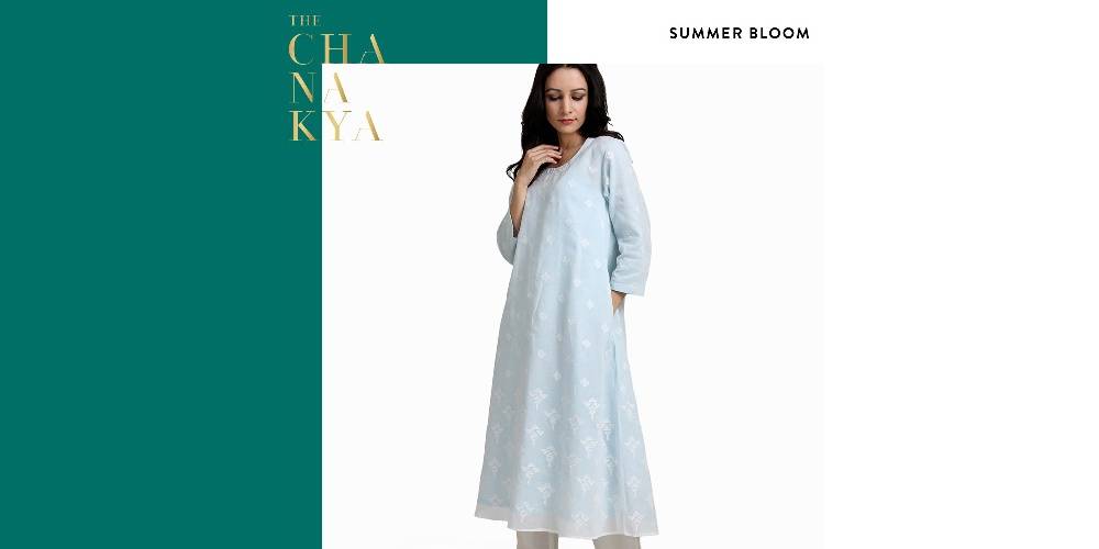 Using #traditional techniques and indigenous materials, this #fresh #summer cotton blue kurta by Neeru Kumar will help you beat the heat.