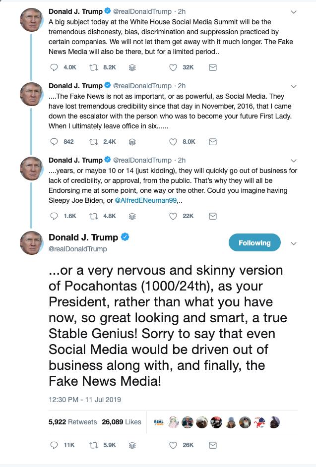 Baddiel's tweet photo. If there was a film about a crazy guy who believed he was President, and this was his big speech, shouted naked in WallMart to laughing shoppers, your script editor would say: too nuts. https://t.co/plfqcyFT0u