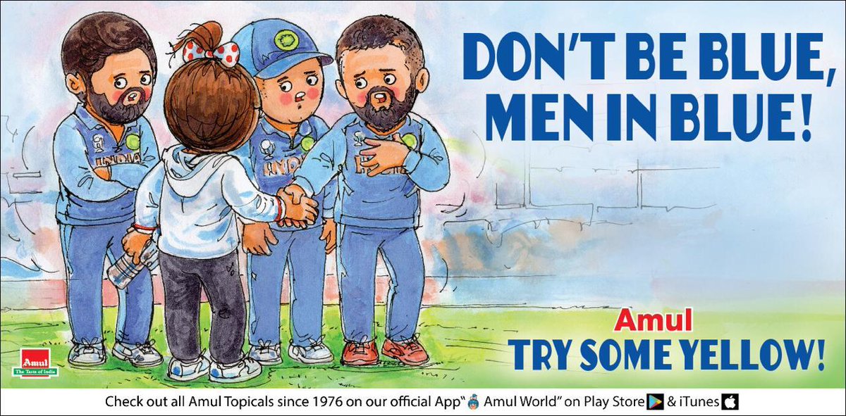 Amul_Coop's tweet image. #Amul Topical: Kohli's men exit #CWC2019  heads held high... #WorldCup2019