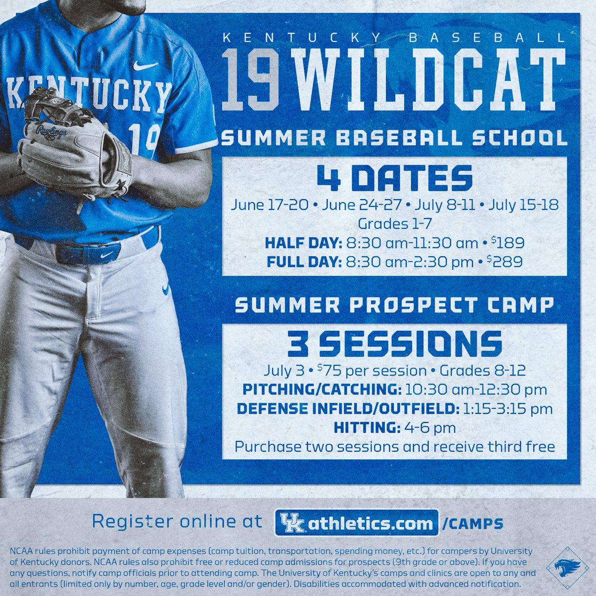 Hard to believe we've hit mid-July but there's one more opportunity for UK Baseball Summer School Camp (next week) and then the upcoming Labor Day Camp. Grab your spot while you still can! #CampSeason