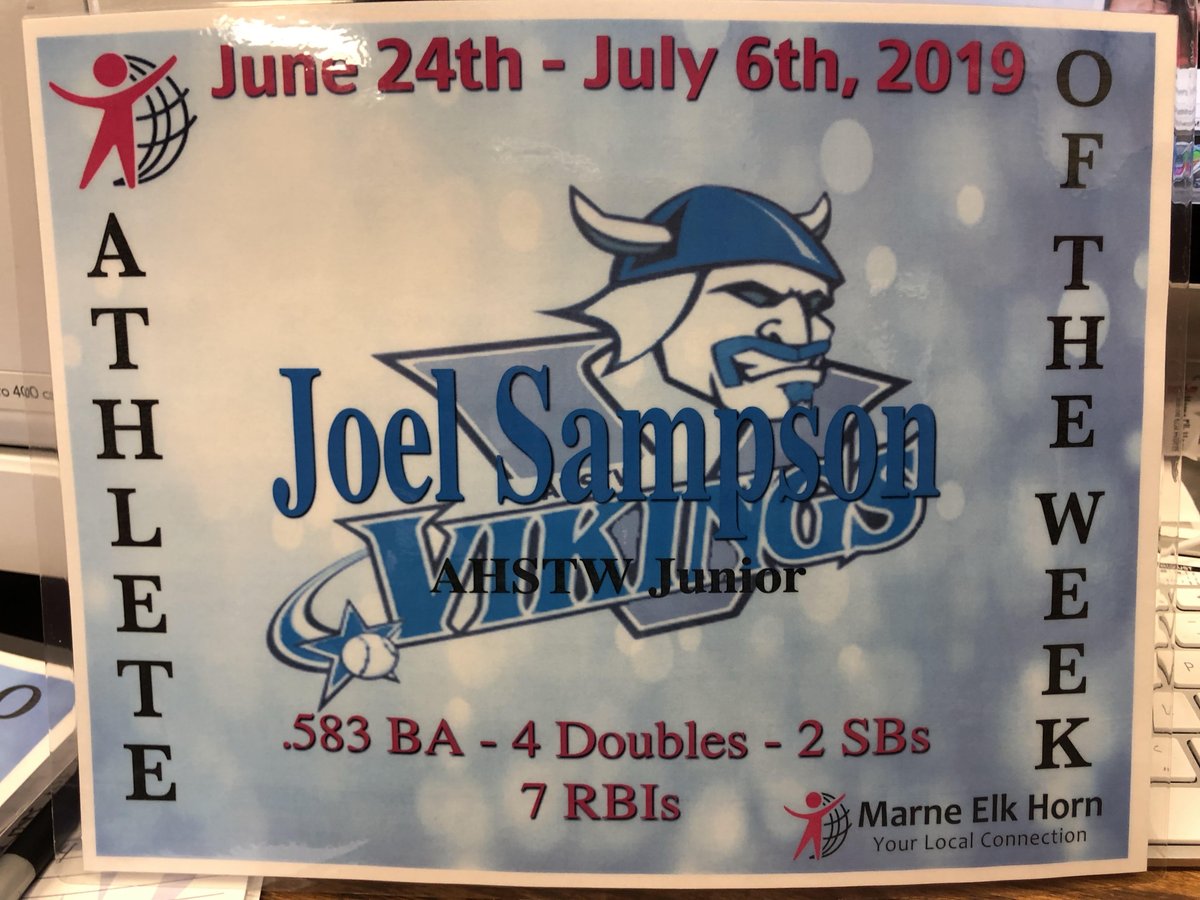 Marne Elk Horn (@marneelkhorn_) on Twitter photo Wtv Athlete's of the Week(s): AHSTW's Joel Sampson, Sam Porter, & Joey Cunningham! <a href="/Viketivities/">Viking Activities</a> <a href="/AHSTWbaseball/">Viking Baseball</a> Wtv Athlete's of the Week(s): AHSTW's Joel Sampson, Sam Porter, & Joey Cunningham! <a href="/Viketivities/">Viking Activities</a> <a href="/AHSTWbaseball/">Viking Baseball</a>