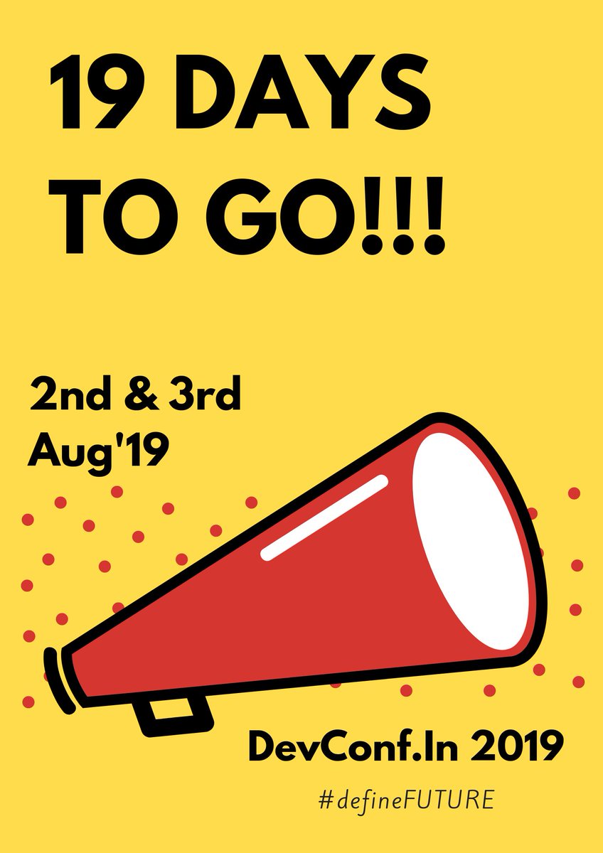 devconf_in's tweet image. 19 Days to Go!!! Get ready for an amazing conference. Expect to learn, network and be inspired. Check our schedule for more information and register now: devconfin19.eventbrite.com
:D
#fossindia #devconf2019  #technology #conference #speakers #community #defineFUTURE