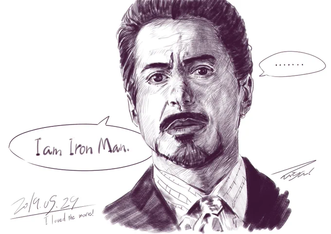 【私が、アイアンマンだ】
名シーン中の名シーンです。

#アイアンマン
#絵描きさんと繋がりたい
#気になった方お迎えにいきます
#私の絵柄が好みって人にフォローされたい
#初夏の創作クラスタフォロー祭り
#イラスト好きな人と繋がりたい 