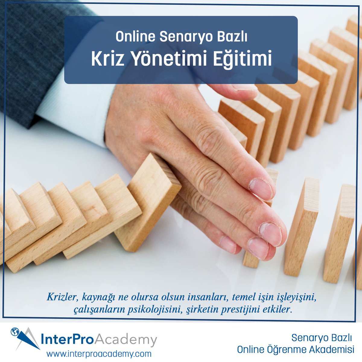 Ne kadar önleme çalışması yapmış olursanız olun krizin oluşmasına her zaman engel olamazsınız. Bir kriz durumu yaşadığınız düşünün, ne yaparsınız?

Detaylı bilgi, kayıt için: interproacademy.com 

#kriz #krizyönetimi #kurumsal #kariyer #onlineeğitim