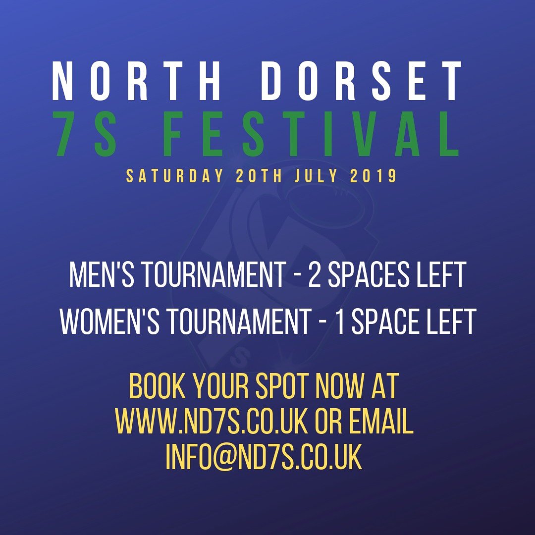 Only a few spots left at this year's festival, great rugby, great social, great day. #nd7s #Rugby #Rugby7s #sevens