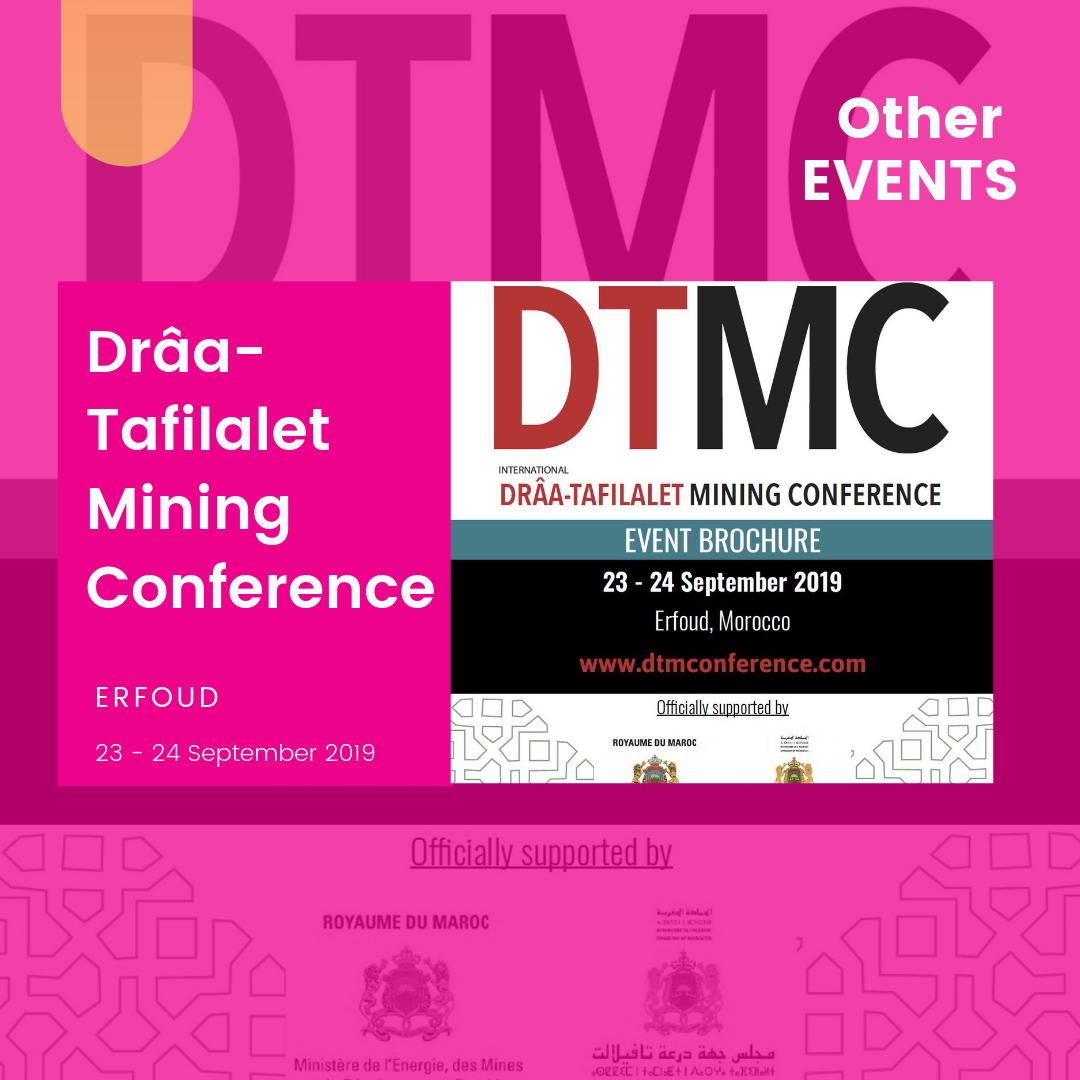 International Drâa-Tafilalet Mining Conference in Erfoud on 23 - 24 september.
DTMC is the region’s prominent mining, fossils and meteorites exhibition &amp; conference, it host the region’s leading mining &amp; technology providers and post conference site-tours.
afrik.com/maroc-conferen…