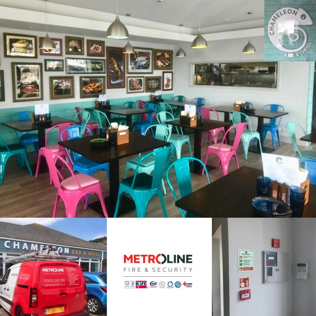 MetrolineSec's tweet photo. Just completed the installation of alarms and CCTV at this fabulous new restaurant opening in Seabrook/Hythe - The Chameleon Bar &amp; Grill - serving delicious Indian Street Food.

They've done a fabulous job with the fit out - looking forward to trying the food!
#commercialsecurity https://t.co/ZiZkaYIArp