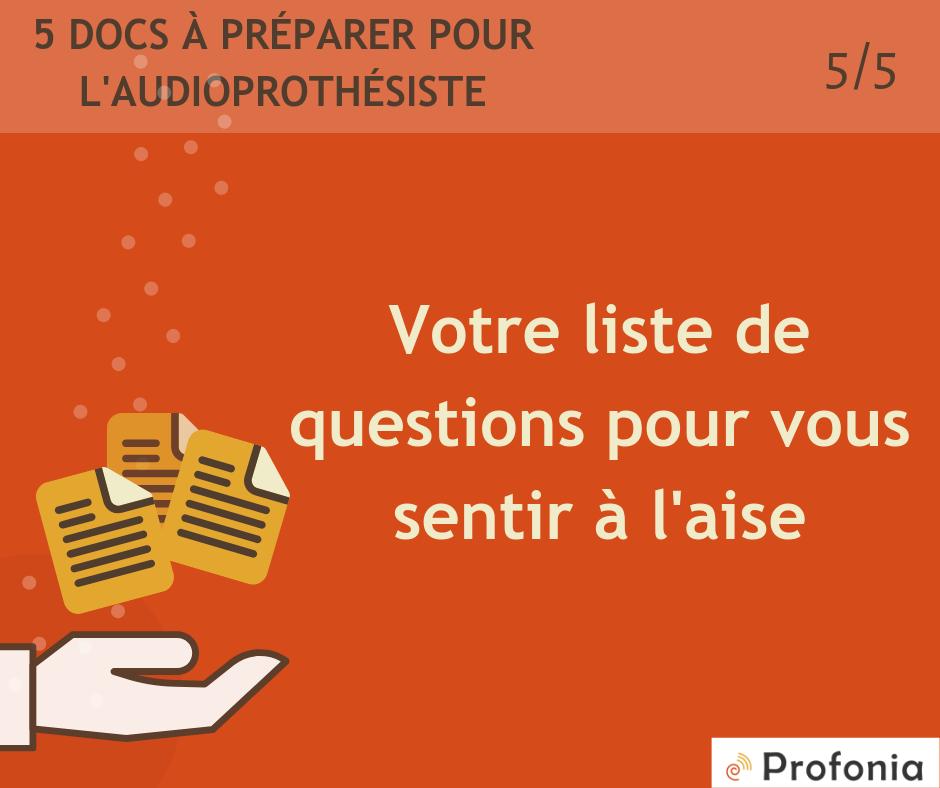 Votre liste de questions

Elle vous permet d'être bien informé et rassuré. Pour vous aider, nous avons établi une liste de 10 questions que vous pouvez consulter dans nos précédentes publications.

D'autres documents :
profonia.com/info/preventio…

#pourunemeilleureecoute #prevention