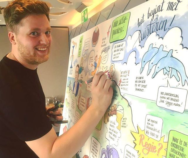 Events_NL's tweet photo. Tip #livecommunicatie bij #events_nl  @livecomnl: De superbrainstorm wordt live omgezet in een wandverslag. Heel effectief en een prachtig naslagwerk!⁠ #wandverslag #graphicrecording #aaaaha #perfectmatch #inspiratie #ee… https://t.co/63aOuIT8TX https://t.co/NPRaCNRFxK
