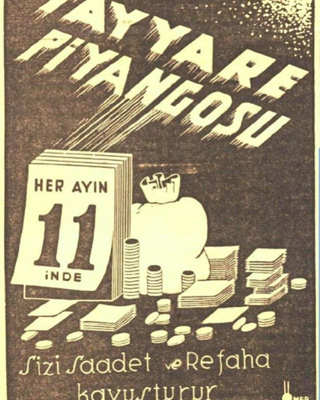 tr__grafik's tweet photo. Tayyare Piyangosu İlan, 1933, imza: Ömer⠀
⠀
#trgrafik #trgrafik_ilan #trtasarimtarihi #ilan #vintageads #turkishdesignhistory #tayyarepiyangosu⠀ https://t.co/tWRy4JpKwh