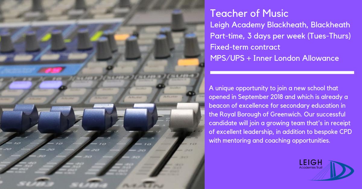Leigh Blackheath (@leighblackheath) on Twitter photo For more information and to apply: bit.ly/2xLGtuk
#Teacherofmusic #Musicteacher #Teacher #Blackheath #Greenwich #London For more information and to apply: bit.ly/2xLGtuk
#Teacherofmusic #Musicteacher #Teacher #Blackheath #Greenwich #London
