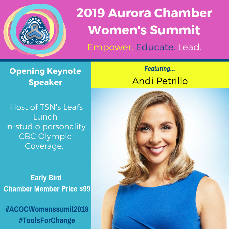 AuroraChamberON's tweet photo. Time to announce our full lineup of speakers for the 2019 Women’s Summit!

More info on the event https://t.co/Wyd4sOmyOJ 

Tickets on sale now! Take advantage of early bird rates before prices go up! https://t.co/o1xxp9QNxT 

#acocproud #toolsforchange #2019ACOCWomenssummit https://t.co/71dWE6cYUa