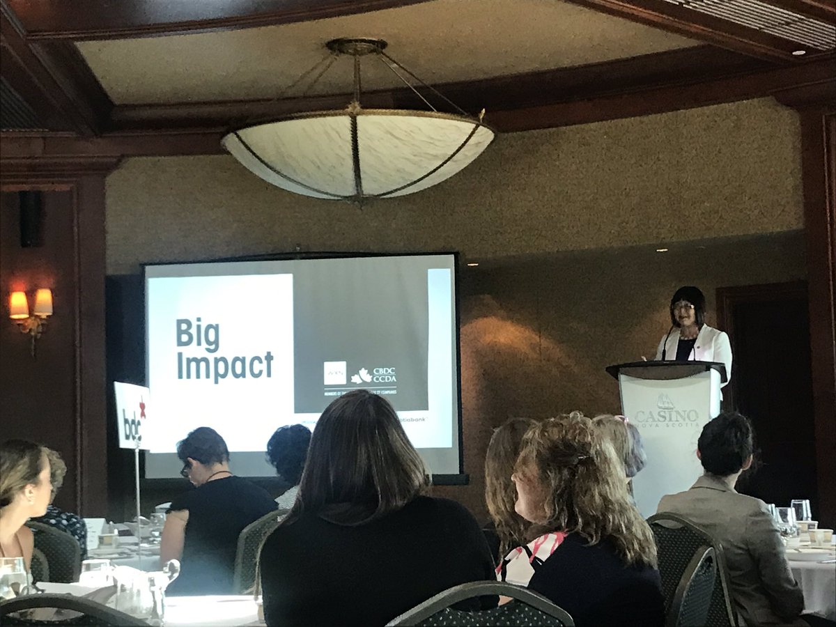 Getting ready to hear from <a href="/BarbStegemann/">Barb Stegemann</a> of <a href="/the7virtues/">The 7 Virtues</a>  <a href="/WXN/">WXN</a>  Big Impact event in Halifax. Learning from the Top 100 Winner, Top Game Changer &amp; Founder &amp; CEO along with moderator, Senator Yonah Martin.